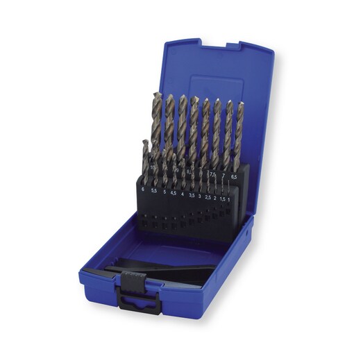 Set de burghie PREMIUMline DIN 338, 19 piese 1-10
